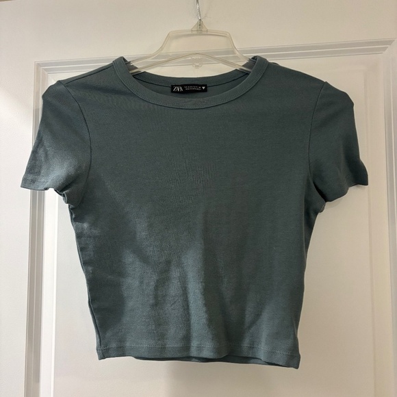 Zara Tops - Zara Teal Baby Tee Shirt